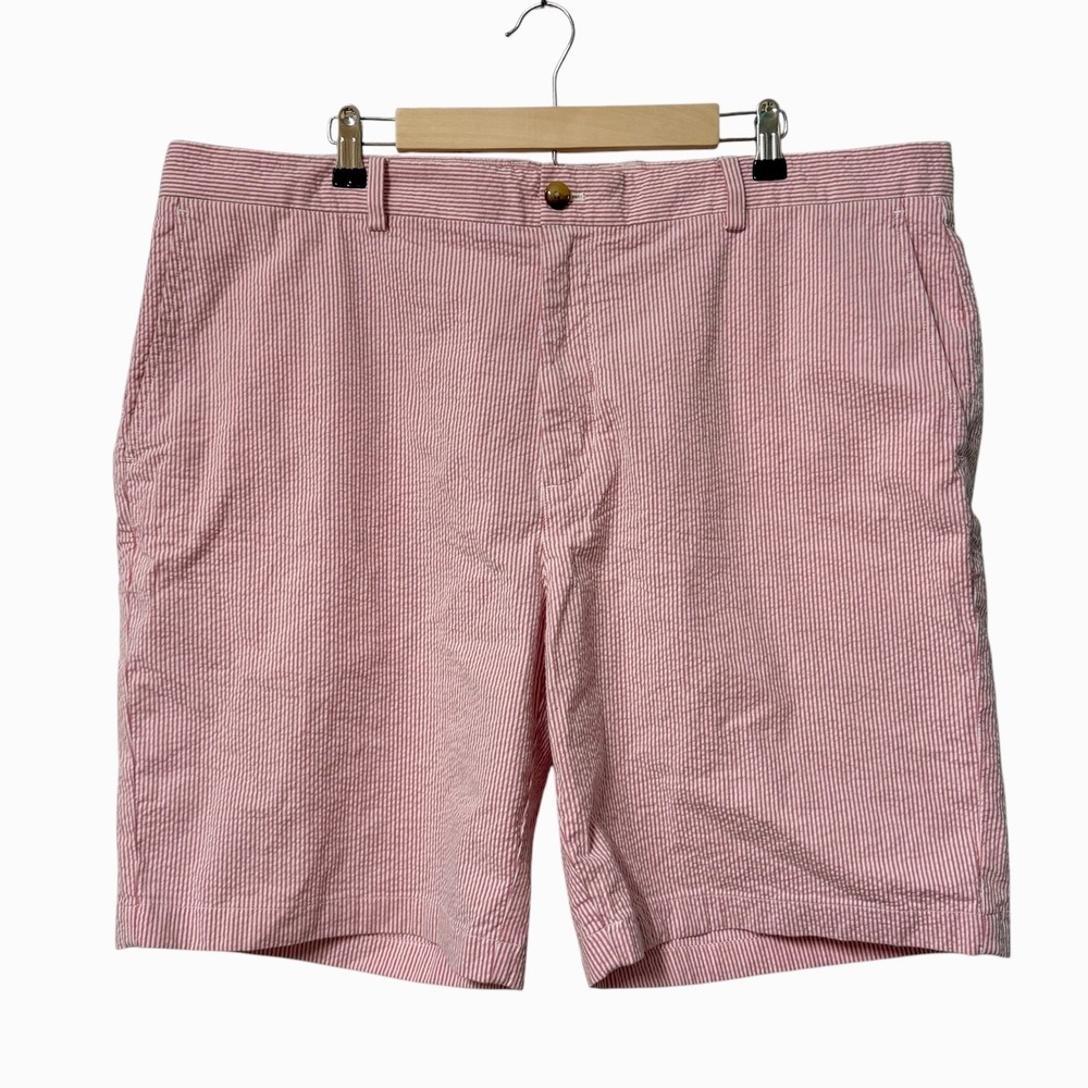 Vineyard Vines Shorts Mens 42 Seersucker Breaker Jetty Red White‎ Striped 9" NWT